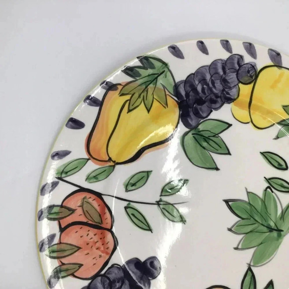 Royal Norfolk 11" Dinner Plate Hand Painted Strawberries Grapes Pears Harvest - Picture 2 of 7